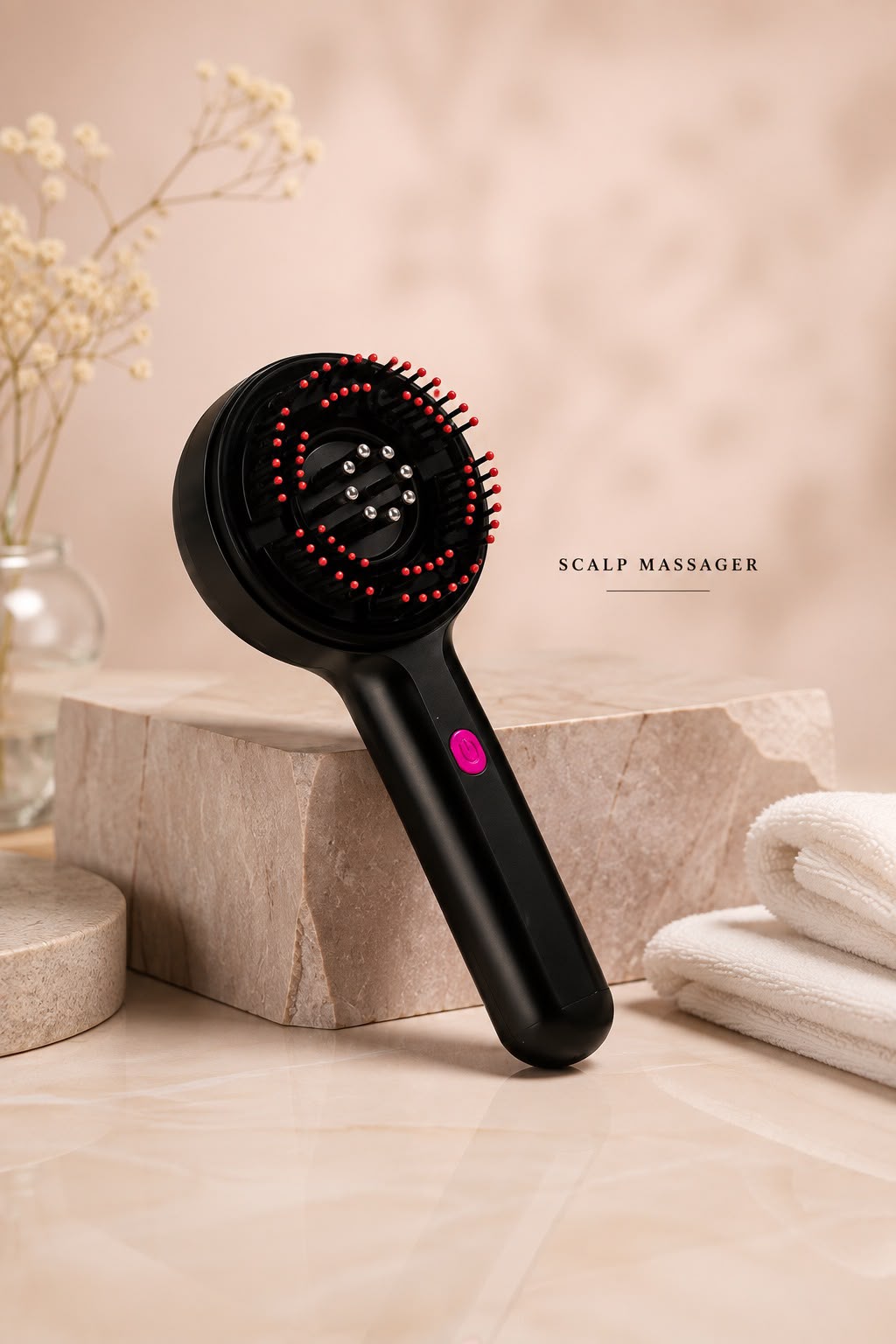 Electric Scalp Massager — Red Light Therapy, Cordless & USB Rechargeable